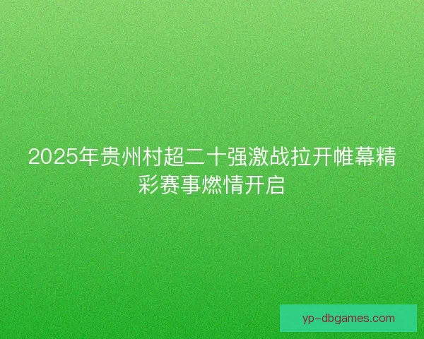 2025年贵州村超二十强激战拉开帷幕精彩赛事燃情开启